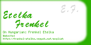 etelka frenkel business card